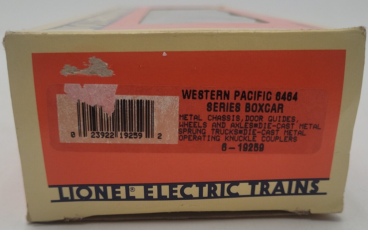 Lionel 6-19259 O Gauge Western Pacific 6464 Series Boxcar EX/Box