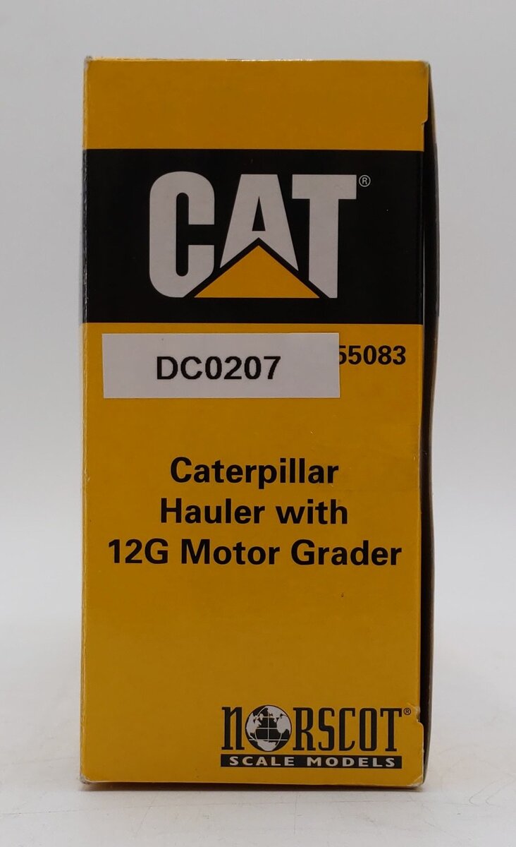 Norscot 55083 1:64 Diecast Caterpillar Hauler w/12G Motor Grader LN/Box