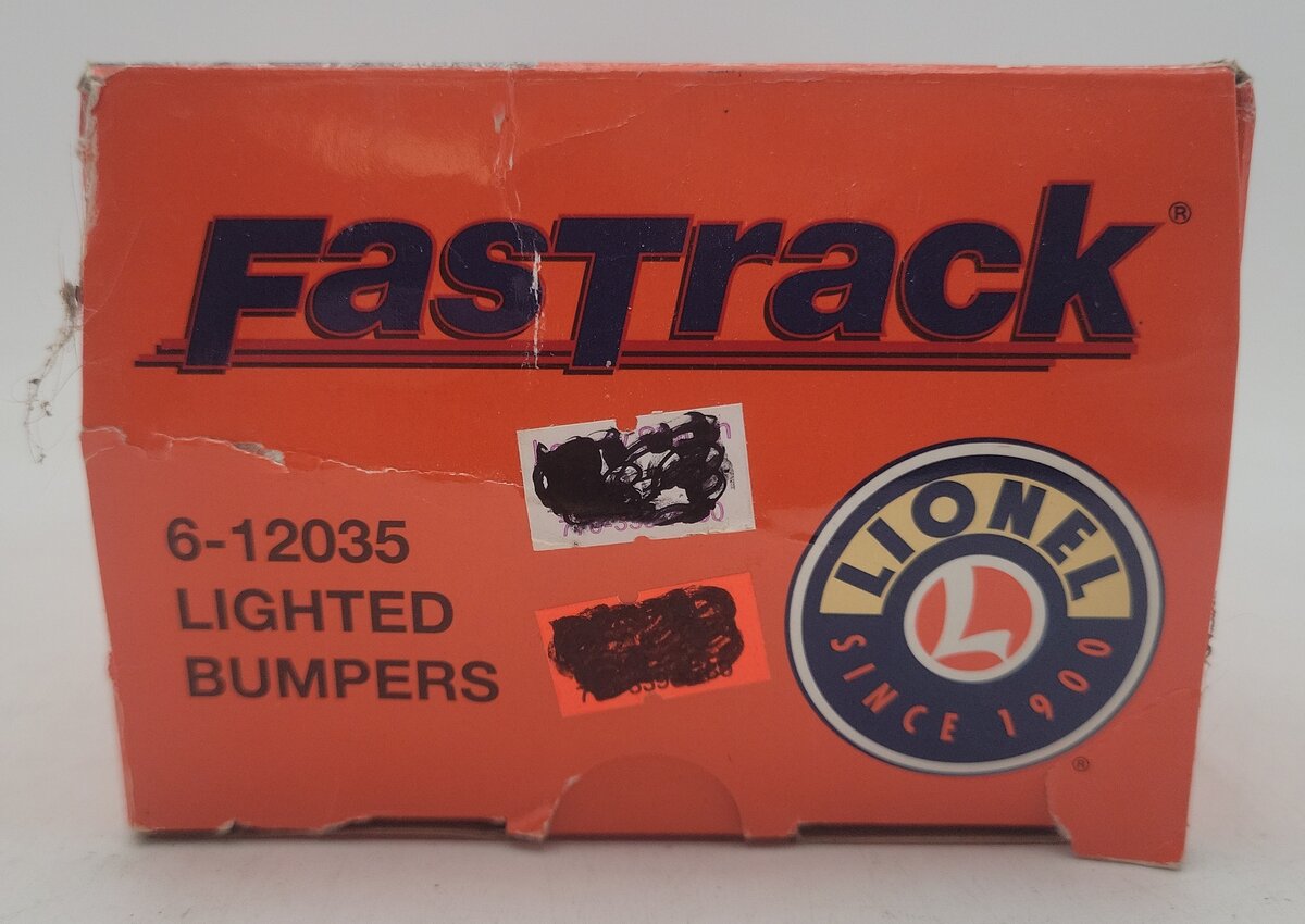 Lionel 6-12035 O Gauge FasTrack Lighted Bumpers (Pack of 2) EX/Box