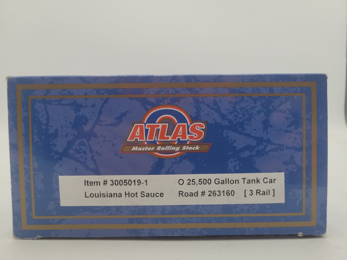 Atlas 3005019 O Louisiana Hot Sauce Trinity 25,500 Tank Car #263160 (3 Rail) EX/Box