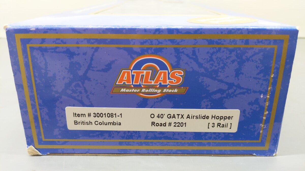 Atlas 3001081-1 O Gauge British Columbia Railway Airside Hopper Car #2201 EX/Box