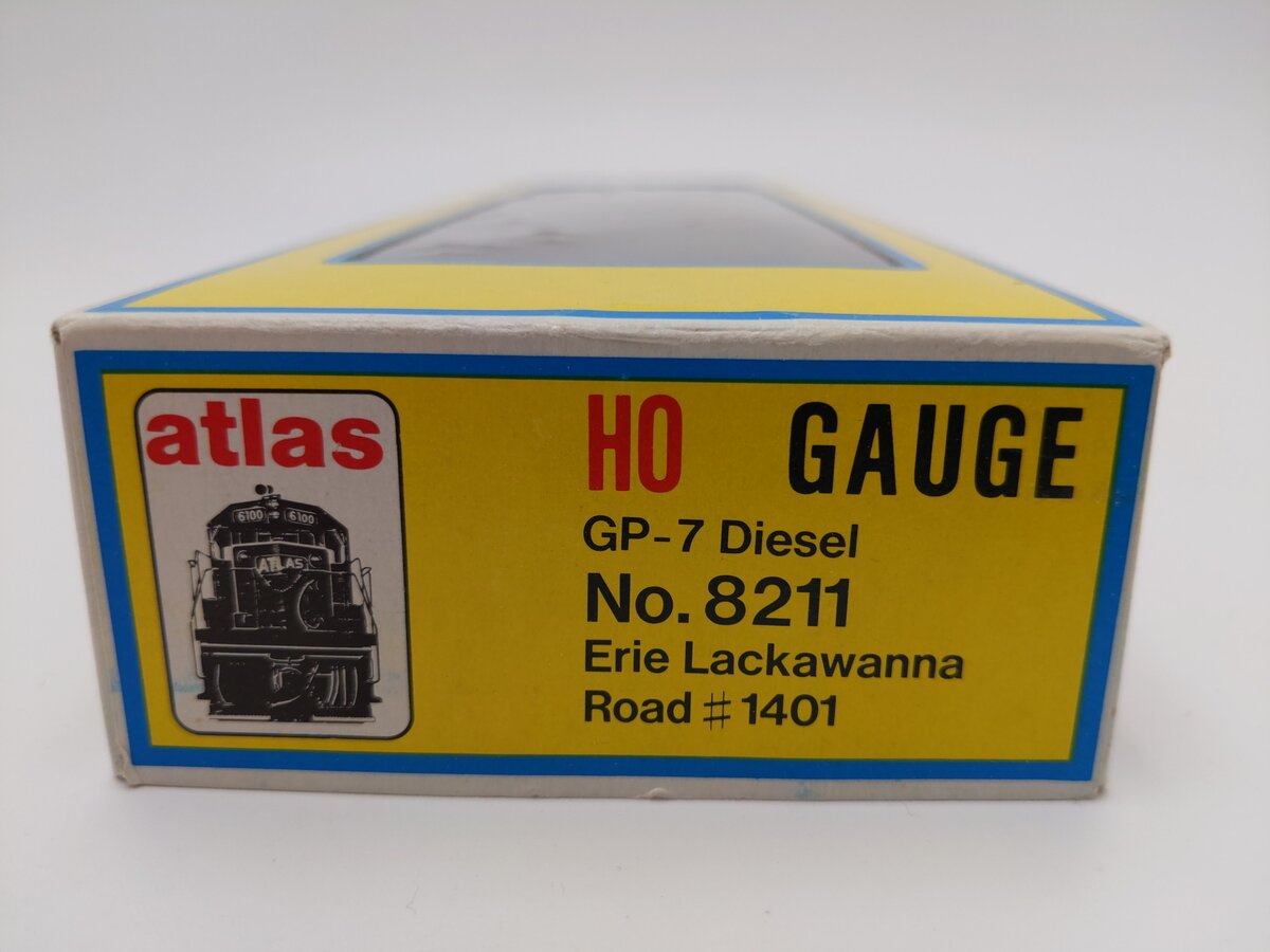 Atlas 8211 HO Scale Erie Lackawanna GP-7 Powered Diesel Locomotive #1401 VG/Box