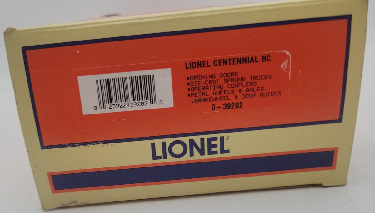 Lionel 6-39202 O Gauge Lionel Centennial Boxcar VG/Box