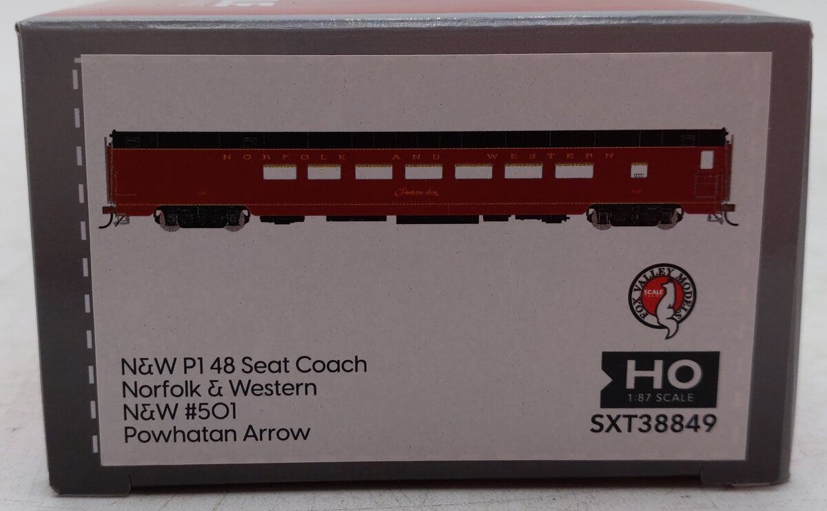 Fox Valley Models SXT38849 HO Scale Norfolk & Western Coach Passenger Car #501 EX/Box