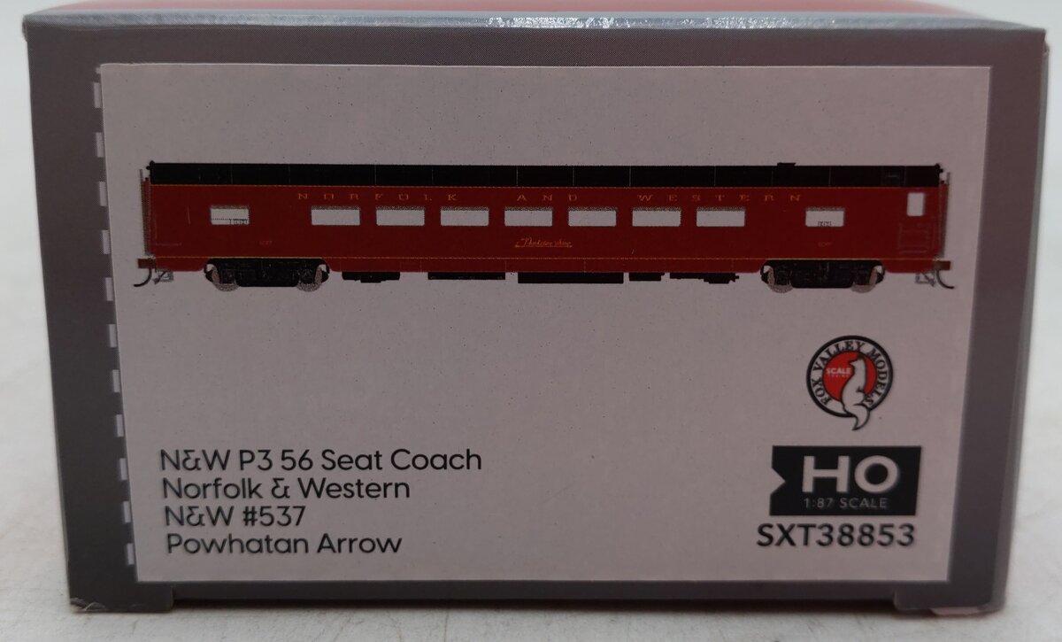 Fox Valley Models SXT38853 HO Scale Norfolk & Western Coach Passenger Car #537 EX/Box