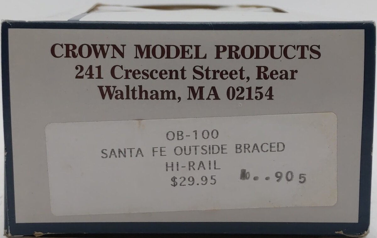 Crown OB-100 O Gauge Santa Fe Outside Braced Boxcar #128905 VG/Box