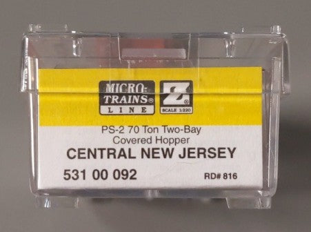 Micro-Trains 53100092 Z Central of New Jersey 70 Ton Two-Bay Covered Hopper #817 LN/Box