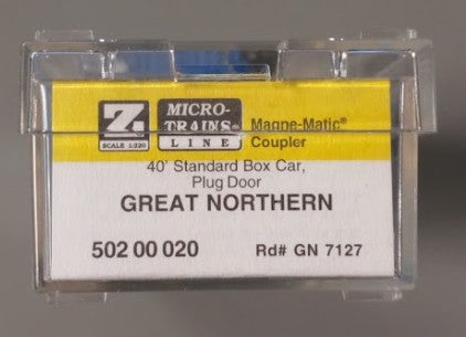 Micro-Trains 50200020 Z Scale Great Northern 40' Standard Boxcar Plug Door #7127 LN/Box