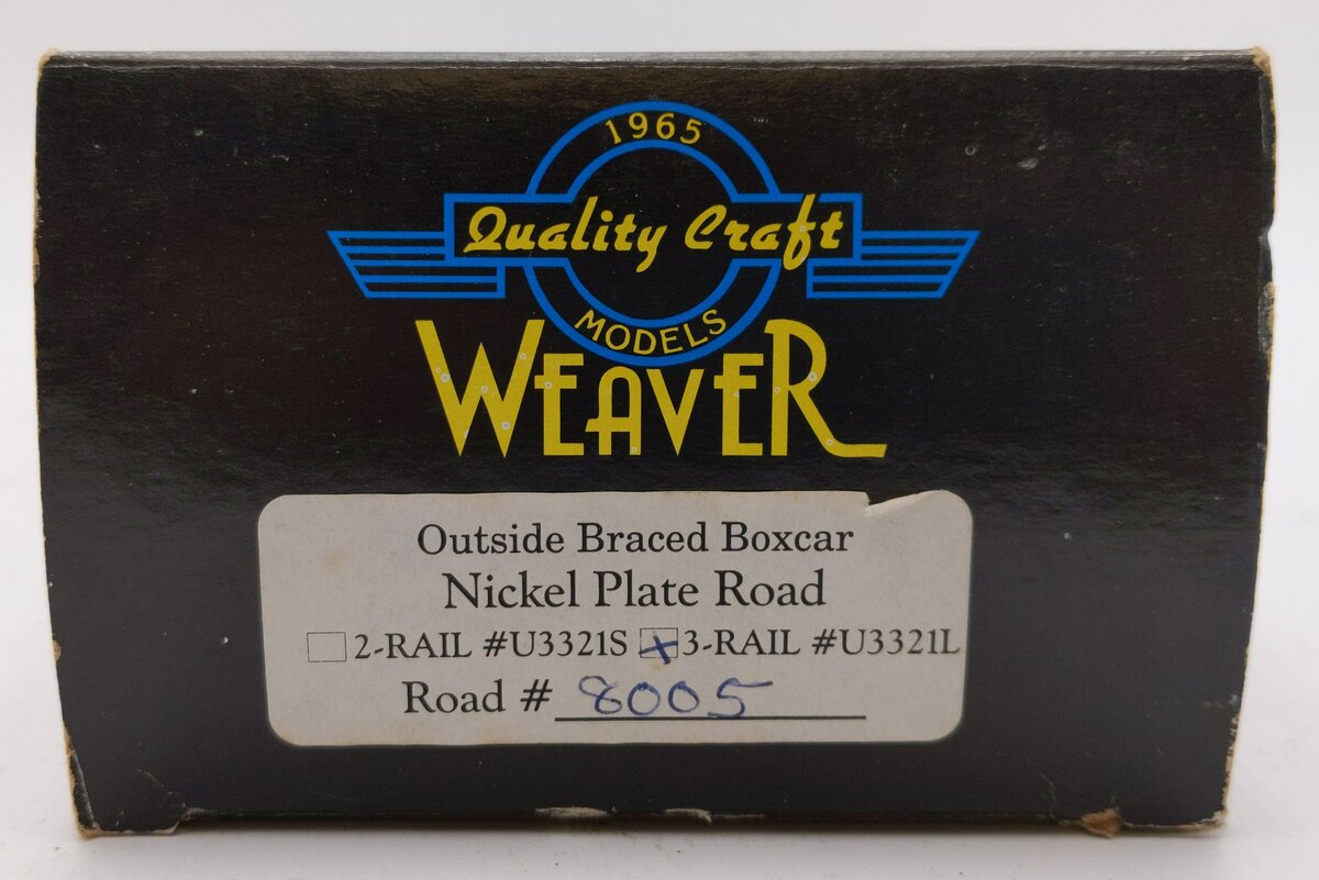 Weaver U3321L O Scale Nickel Plate Road Boxcar #8005 (2-Rail) LN/Box