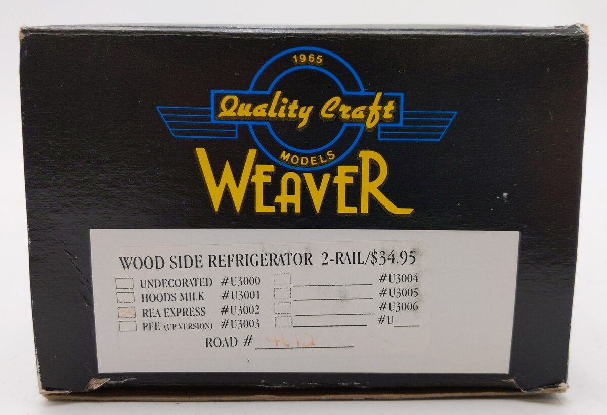 Weaver U3002 O Scale 2-Rail REA Express Wood Side Refrigerator Car #4612 VG/Box