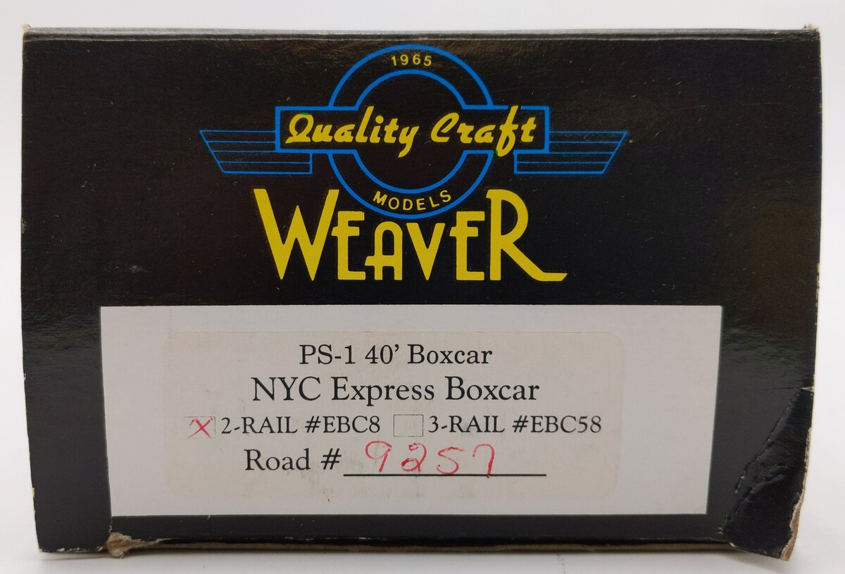 Weaver EBC8 O Scale 2-Rail Custom New York Central Express Box Car #9257/Box