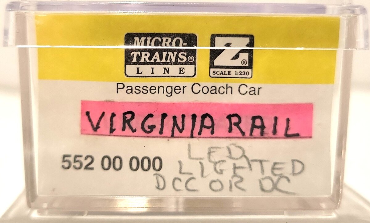 Micro-Trains 55200000 Z Scale Virginia Railway Exp. Custom Passenger Coach Car/Box