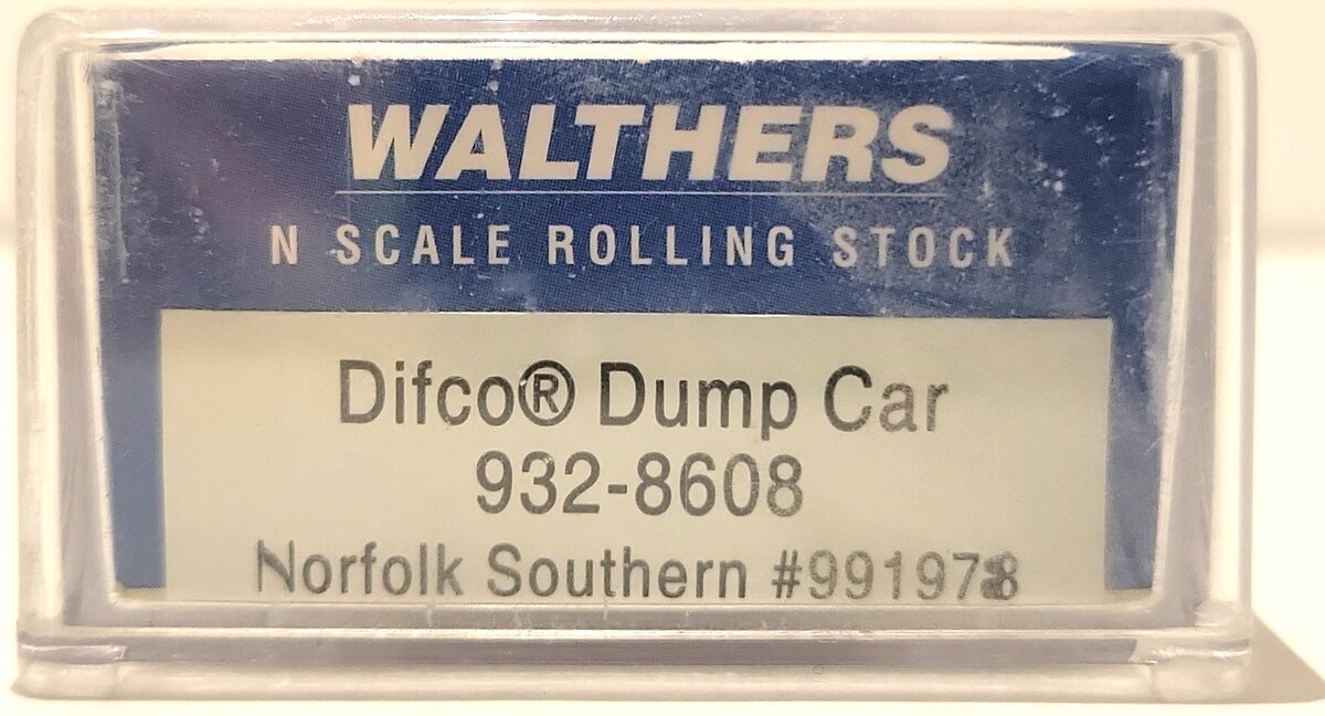 Walthers 932-8608 N Norfolk Southern Difco Dump Car #991978 LN/Box
