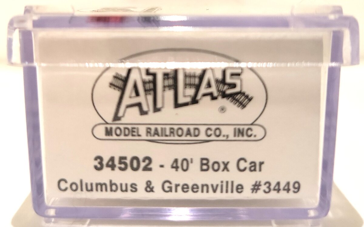 Atlas 34502 N Scale Columbus & Greenville 40' Box Car #3449 LN/Box
