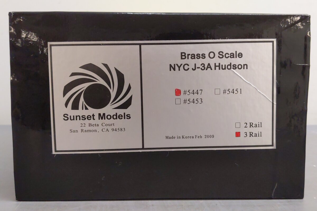 3rd Rail 5447 O 3-Rail Brass NYC J-3A Hudson Steam Loco & Tender #5447 NIB