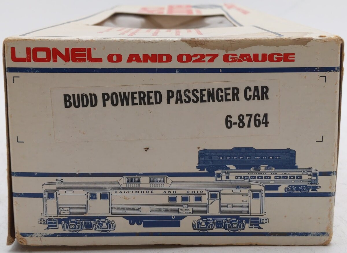Lionel 6-8764 O Gauge Baltimore & Ohio RDC Budd Powered Passenger Car #8764 EX/Box