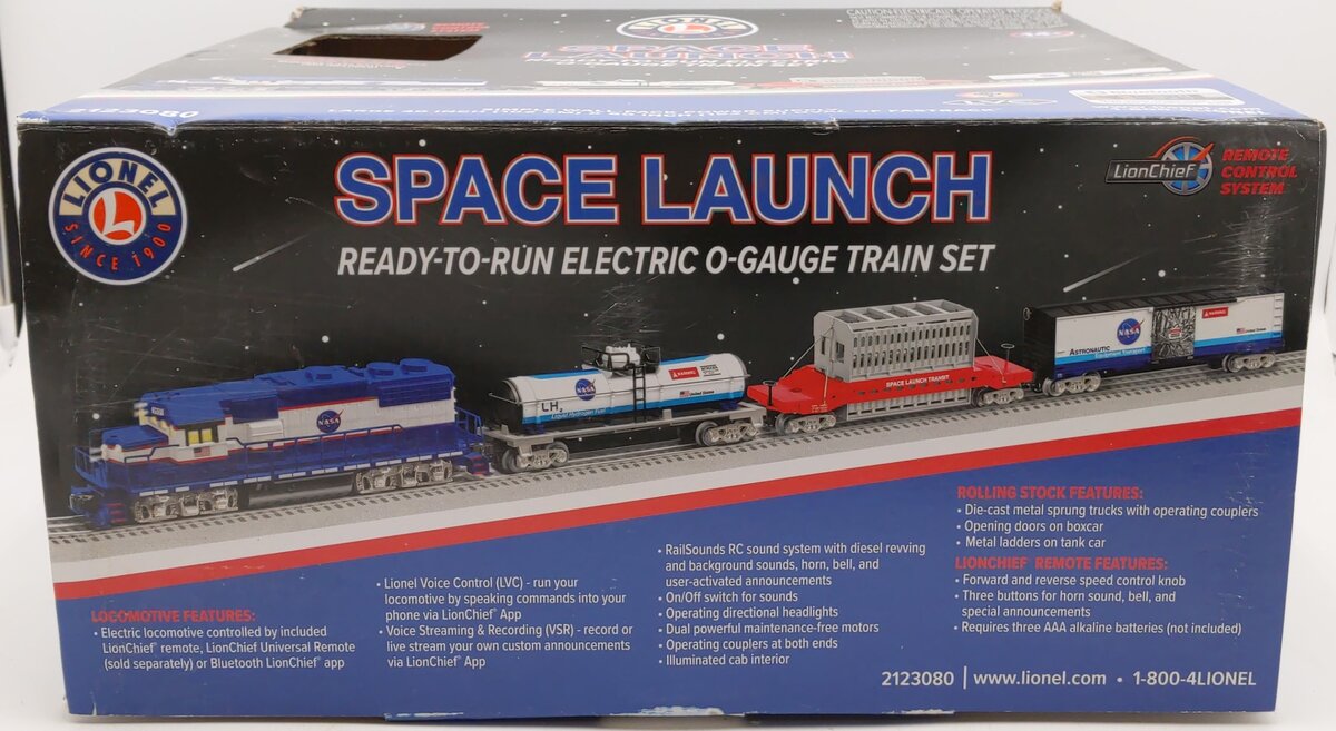 Lionel 2123080 O Gauge NASA Space Launch LionChief Diesel Freight Train Set EX/Box
