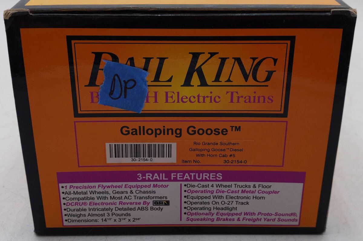 MTH 30-2154-0 O Gauge RGS Galloping Goose Electric Locomotive #5 w/Horn Cab EX/Box
