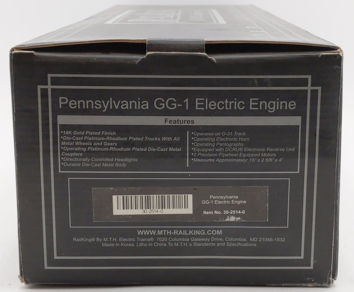 MTH 30-2514-0 O Pennsylvania GG-1 Gold Plated Electric Locomotive #2000 EX/Box