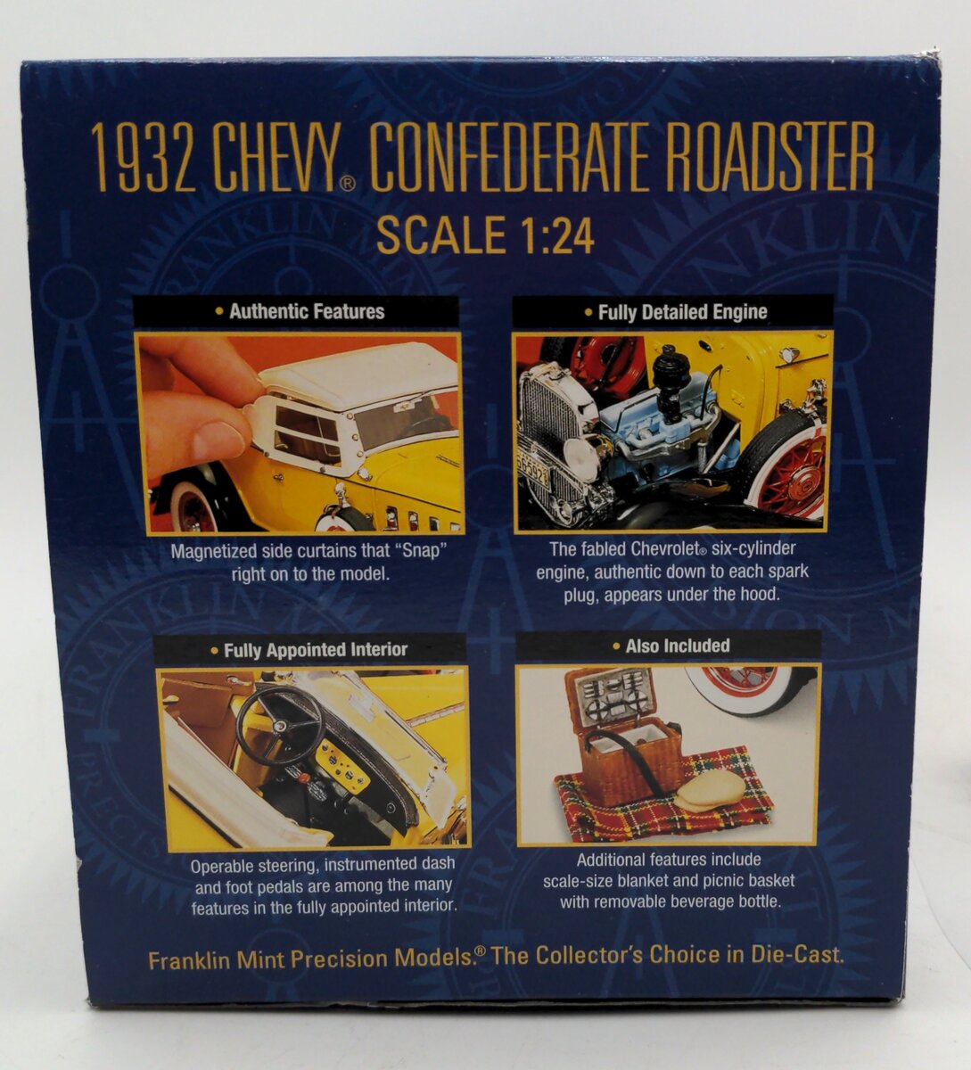 Franklin Mint 1932 1:24 Scale Diecast Chevy Confederate Roadster VG/Box