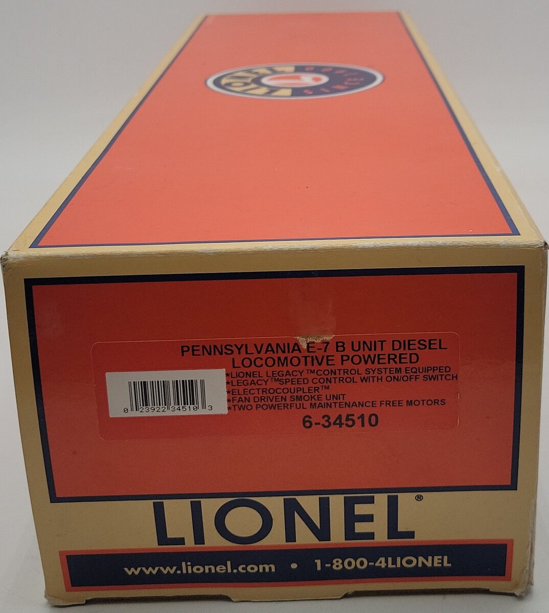 Lionel 6-34510 O Gauge PRR LEGACY Powered E7 B-Unit Diesel Locomotive #5848 EX/Box
