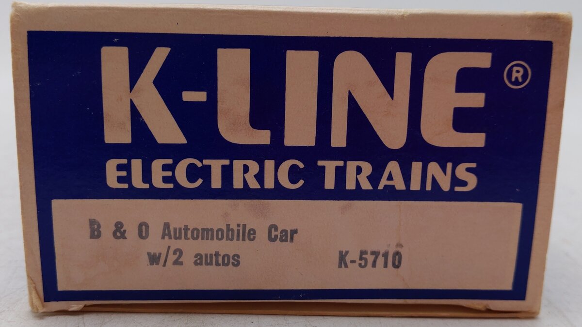 K-Line K5710 Baltimore & Ohio Automobile Car w/2 Automobiles VG/Box