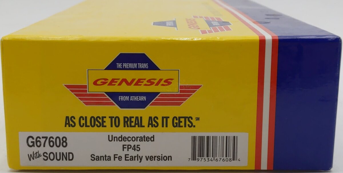 Athearn G67608 HO Undecorated FP45 Santa Fe Early Ver. Diesel Locomotive w/Sound NIB