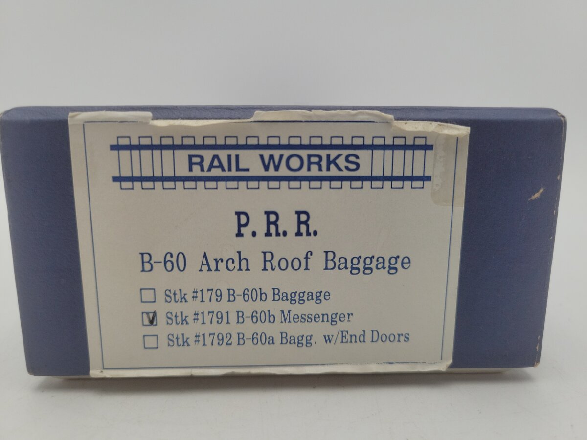 Railworks 1791 HO BRASS PRR B-60 Arch Roof Baggage - Painted EX/Box