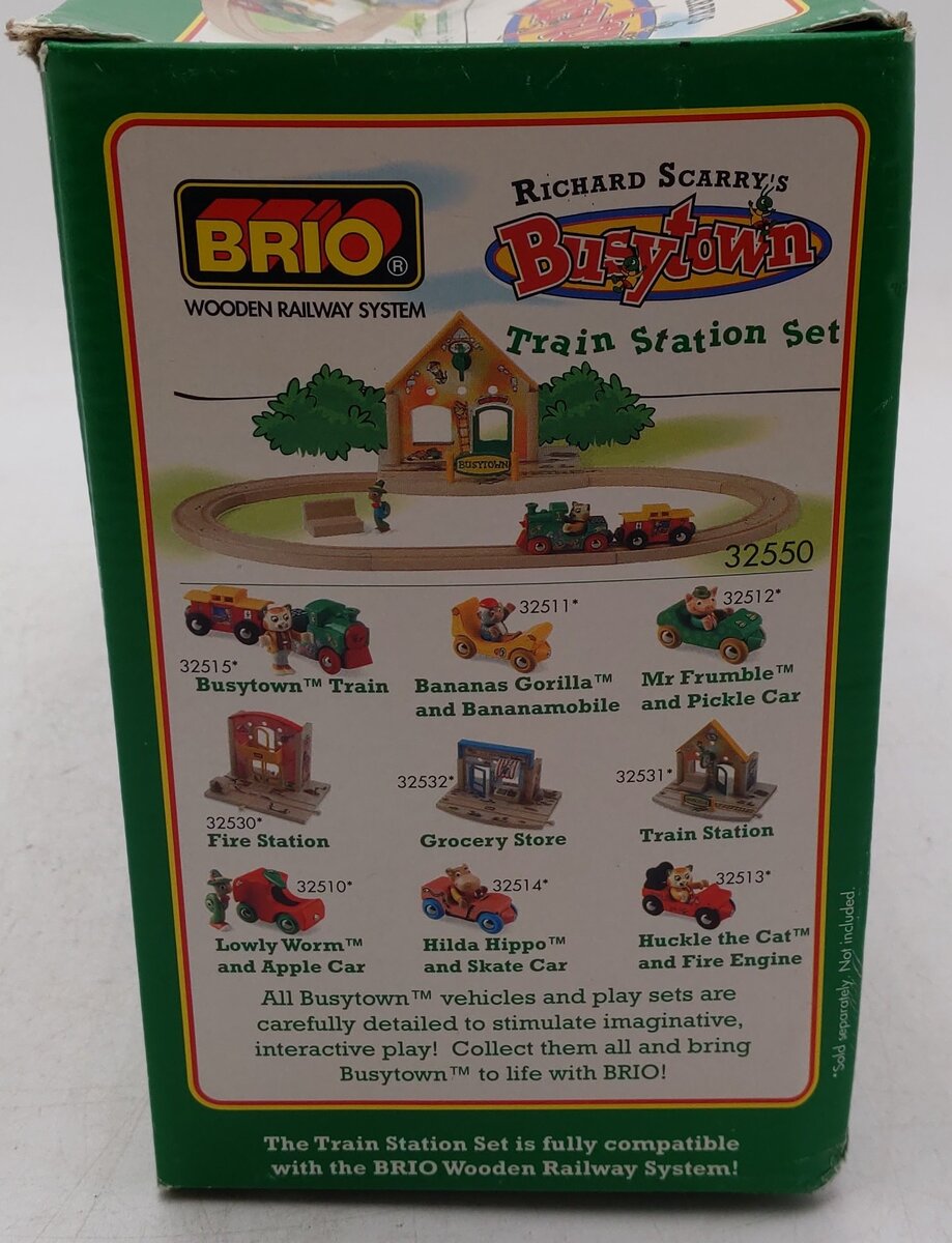 Brio 32550 Classic Richard Scarry's Busytown Train Station Set VG/Box