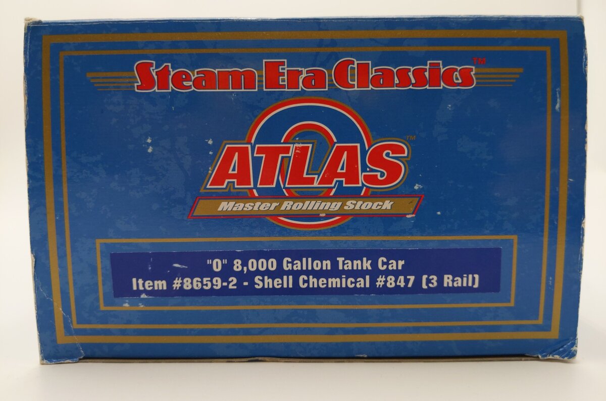Atlas 8659-2 O Gauge Shell Single Dome Chemical Tank Car #847 (3 Rail) EX/Box