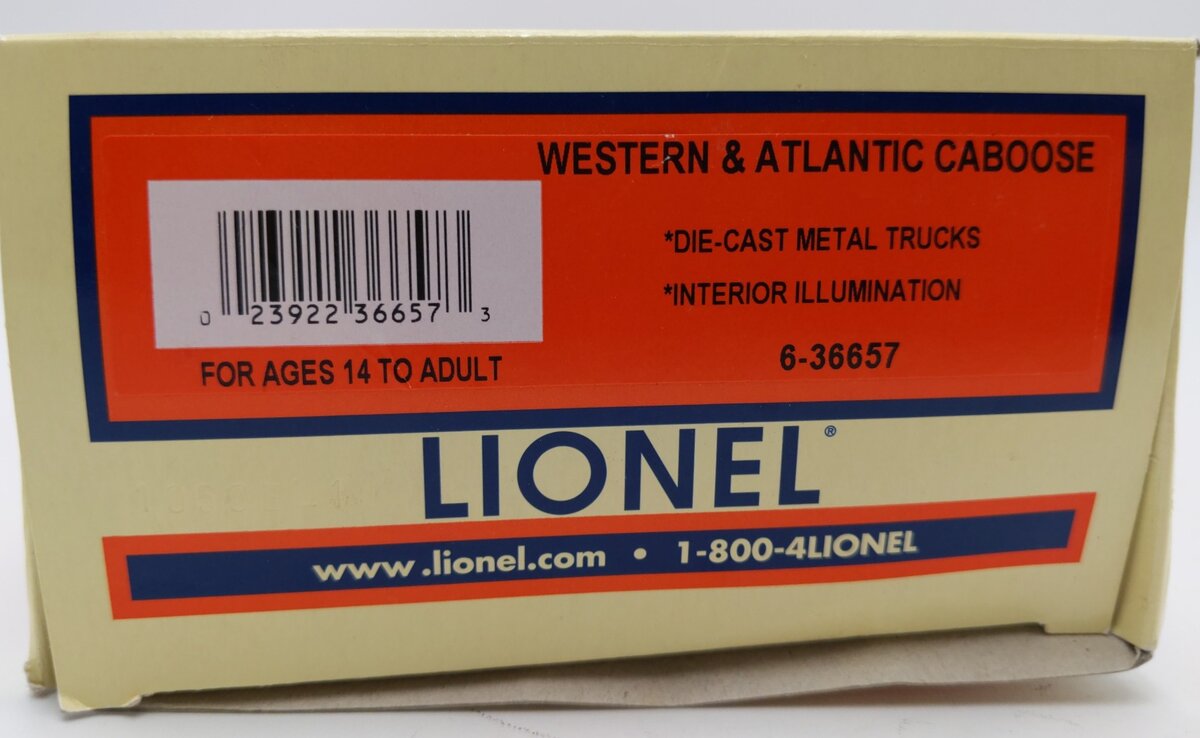 Lionel 6-36657 O Gauge Western & Atlantic Caboose #1897 EX/Box