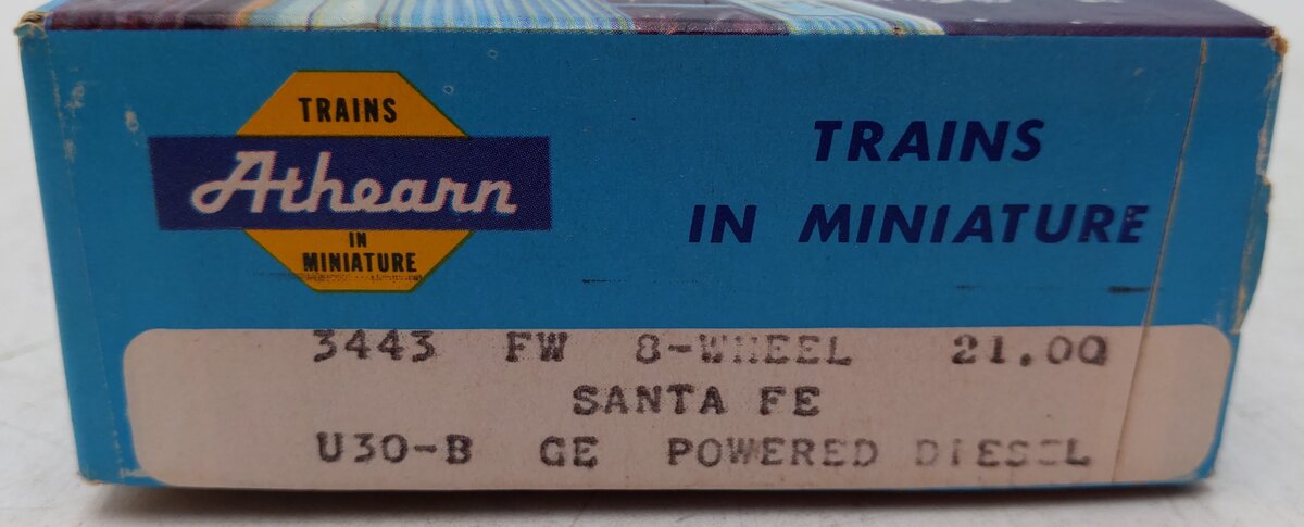 Athearn 3443 HO Santa Fe U30B PWR Diesel Locomotive #6308 EX/Box