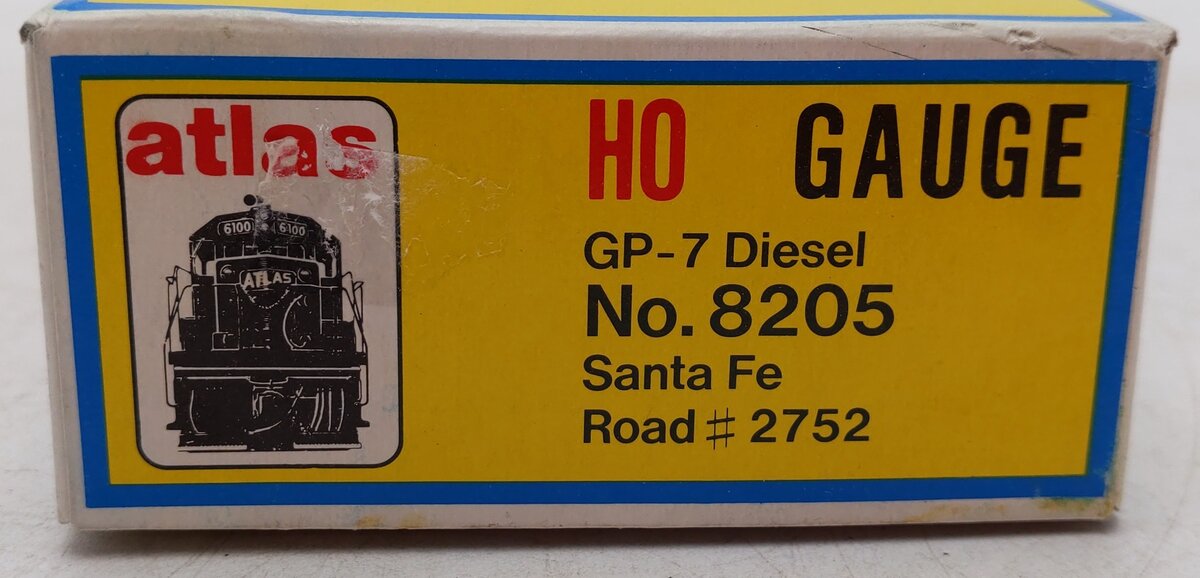 Atlas 8205 HO Scale Santa Fe EMD GP7 Diesel Locomotive #2752 EX/Box