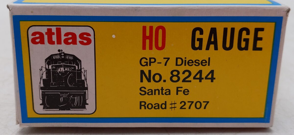 Atlas 8244 HO Scale 8244 Santa Fe GP-7 Diesel Locomotive #2707 EX/Box