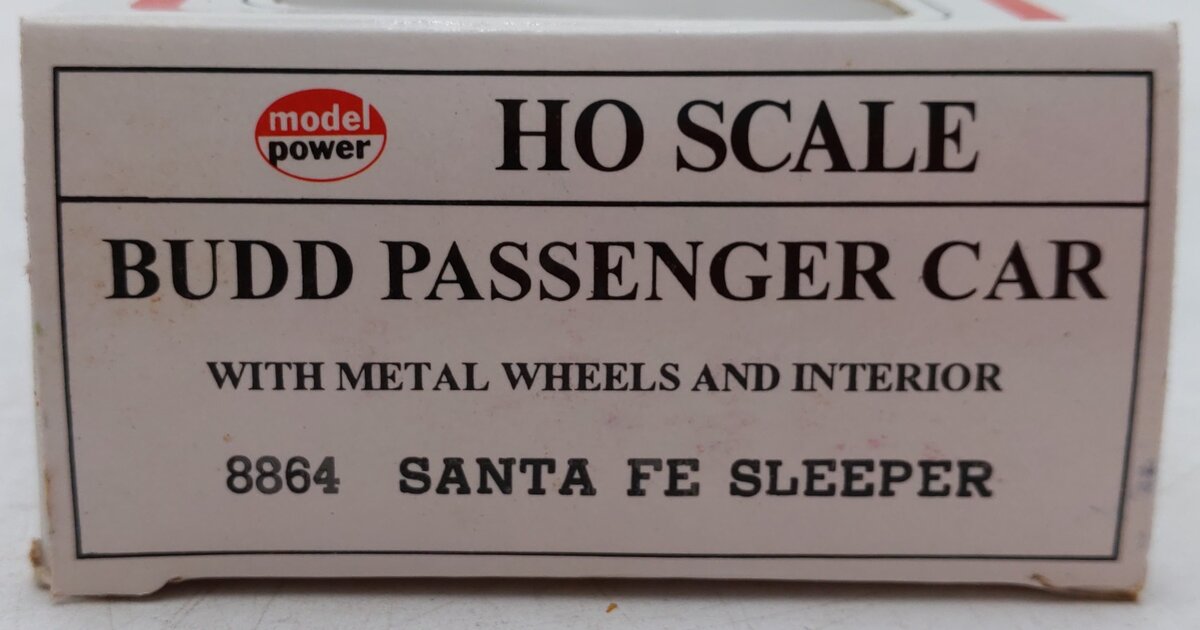 Model Power 8864 HO Scale Santa Fe "Arrow" Sleeper Car VG/Box