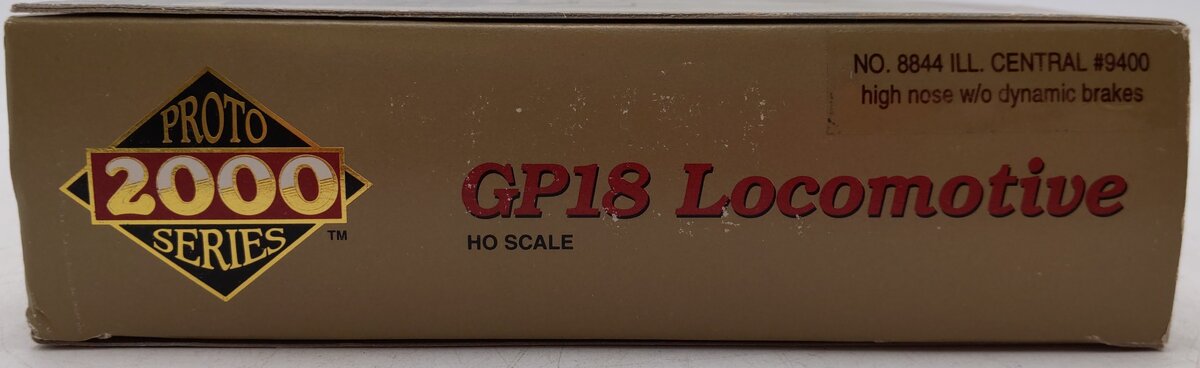 Proto 2000 8844 HO Scale Illinois Central High Nose GP18 Diesel Locomotive #9400 EX/Box