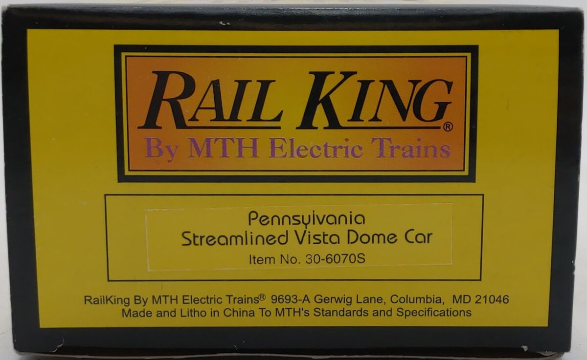 MTH 30-6070S Pennsylvania Streamlined Observation Car #2032 LN/Box
