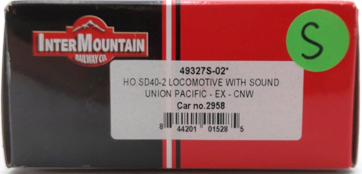 InterMountain 49327-02 HO Union Pacific SD40-2 Diesel Locomotive #2958 LN/Box