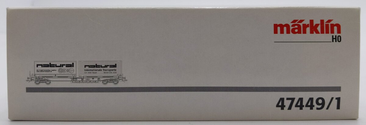 Marklin 47449/1 HO Scale SBB Deep Well Flatcar w/ Containers NIB