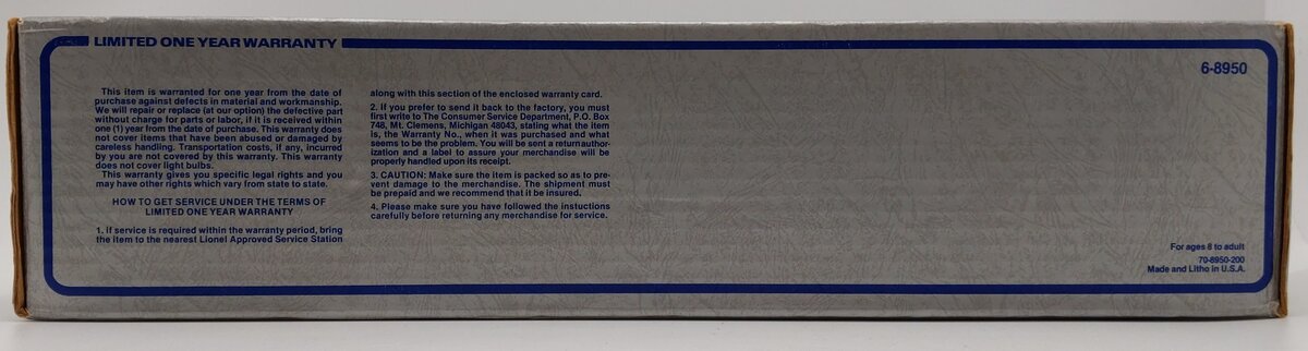 Lionel 6-8950 O Gauge Virginian FM Trainmaster Diesel Locomotive EX/Box