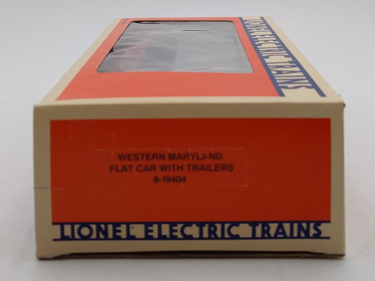 Lionel 6-19404 O Gauge Western Maryland Flatcar with Trailers #19404 LN/Box