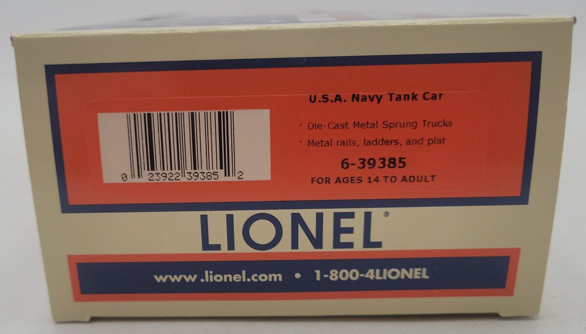 Lionel 6-39385 O Scale US Navy Tank Car - Made in the USA EX/Box