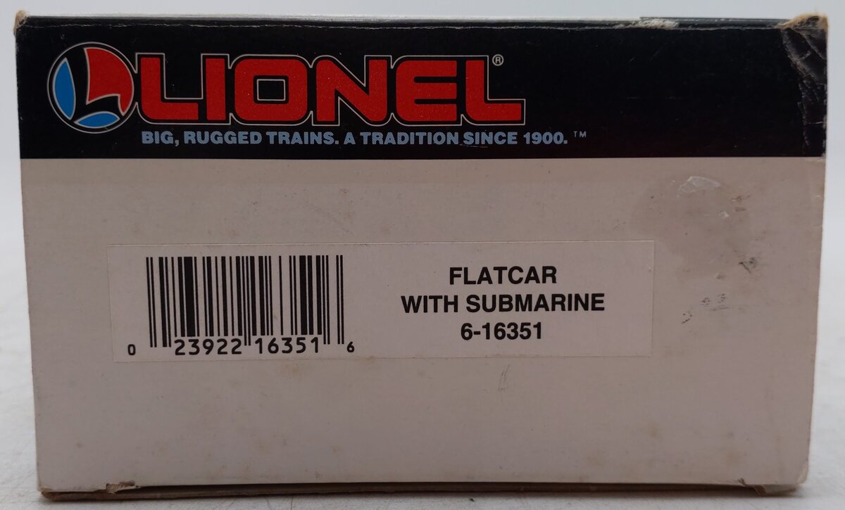 Lionel 6-16351 O Gauge Lionel Lines Flatcar with Navy Submarine VG/Box