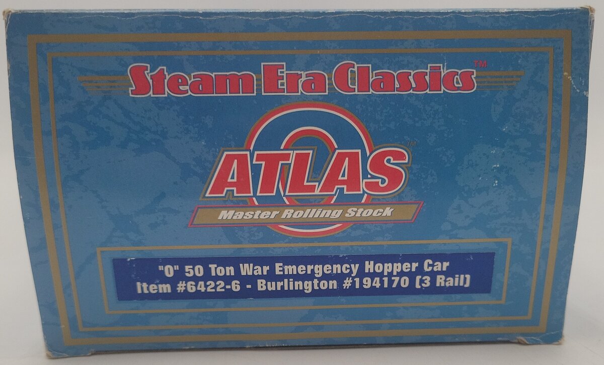 Atlas 6422-6 O Gauge Chicago Burlington & Quincy Hopper Car #194170 EX/Box