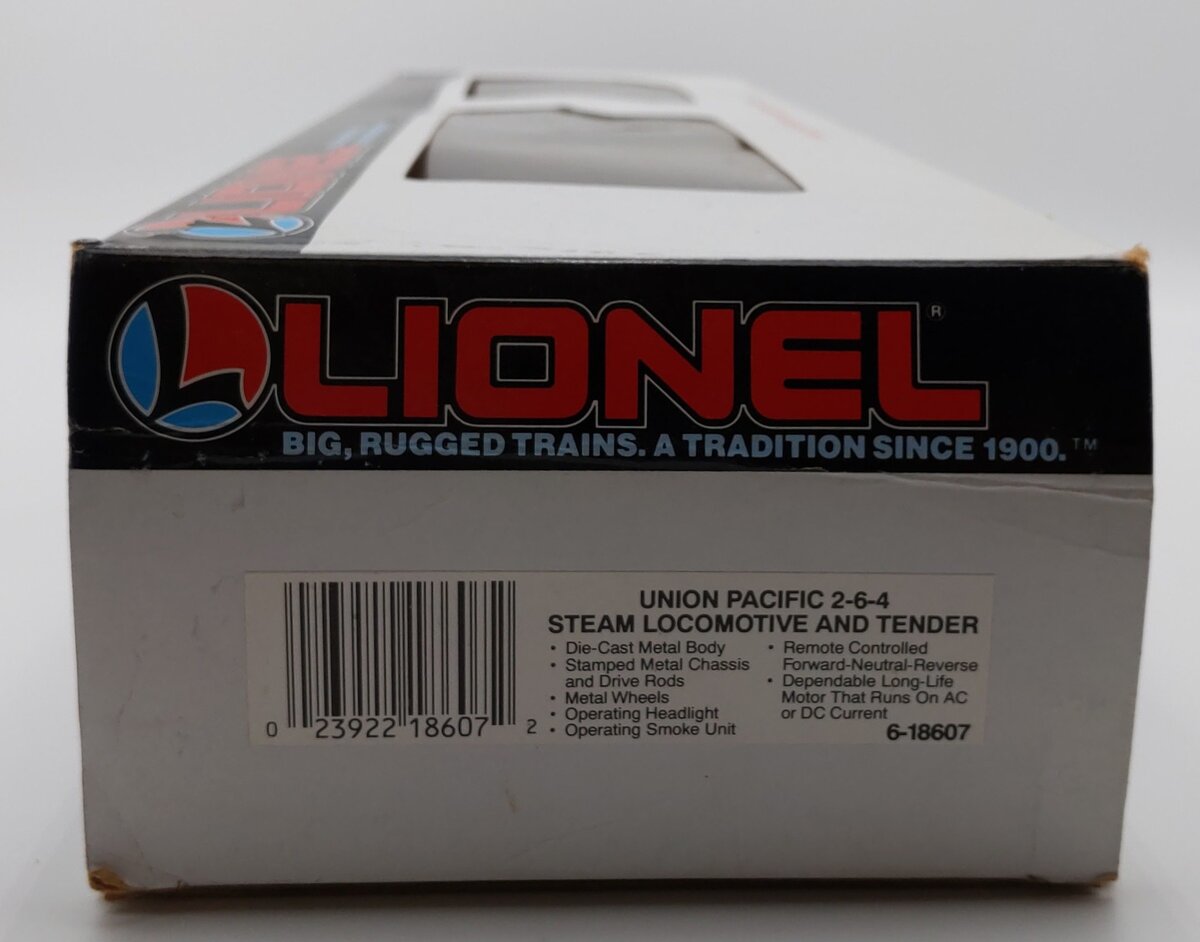 Lionel 6-18607 O Union Pacific 2-6-4 Gray Steam Locomotive &Tender #8607 LN/Box