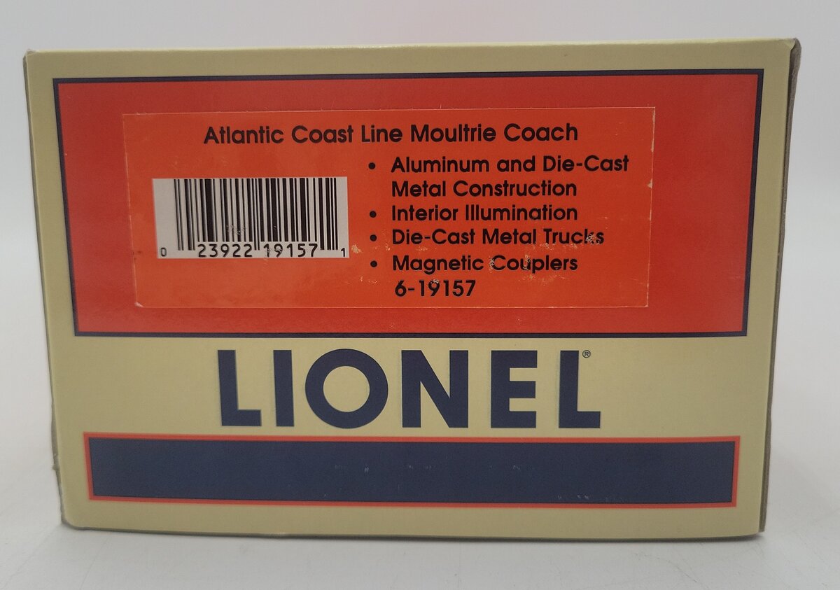 Lionel 6-19157 O Gauge Atlantic Coast Line Aluminum "Moultrie" Coach Car EX/Box