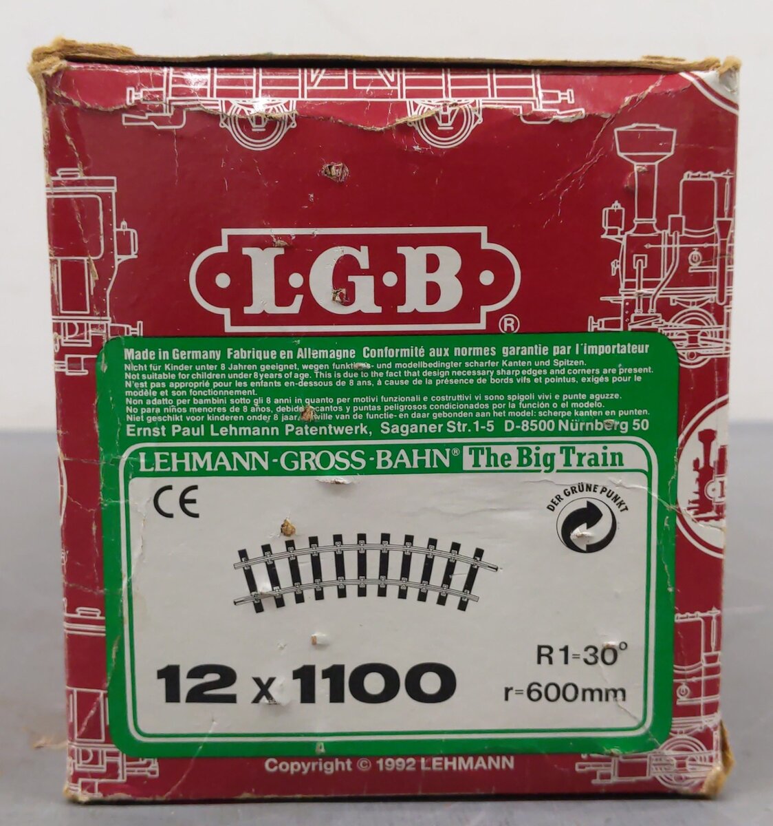 LGB 1100 G Scale 30 Degree Curved Track Sections (12) VG/Box