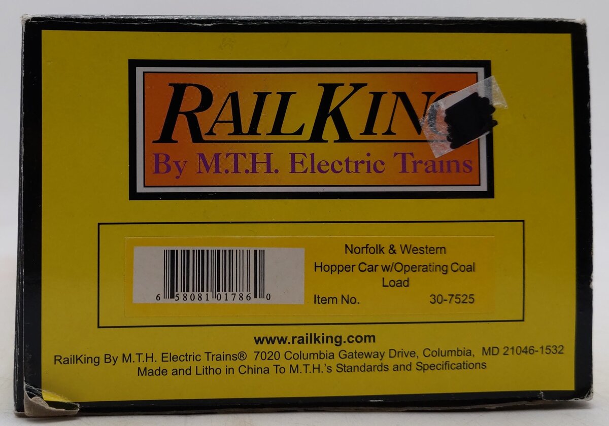 MTH 30-7525 O Gauge Norfolk & Western Operating Hopper Car #12915 EX/Box