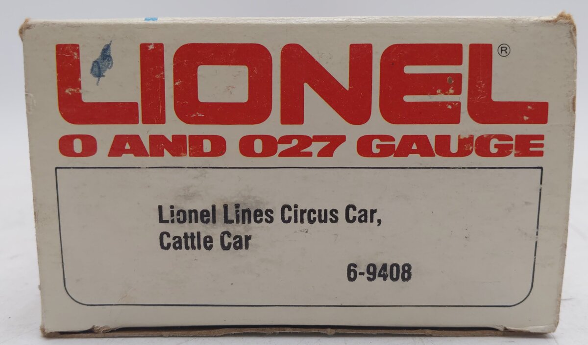 Lionel 6-9408 O Gauge Circus Stock/Animal Car #9408 EX/Box