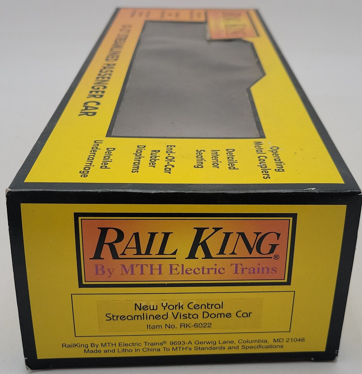 MTH 30-6022 O New York Central Streamlined Vista Dome Car #10590 LN/Box